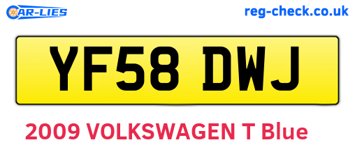 YF58DWJ are the vehicle registration plates.