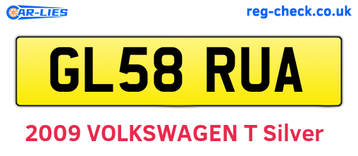 GL58RUA are the vehicle registration plates.