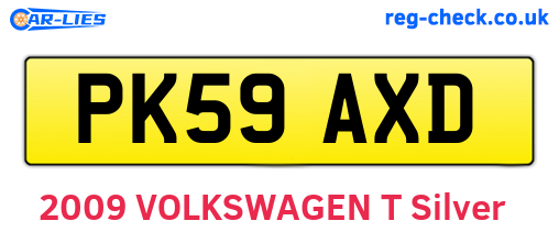 PK59AXD are the vehicle registration plates.