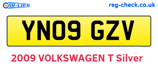 YN09GZV are the vehicle registration plates.