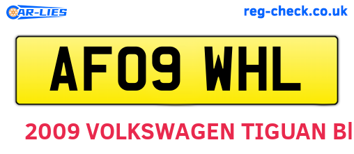 AF09WHL are the vehicle registration plates.