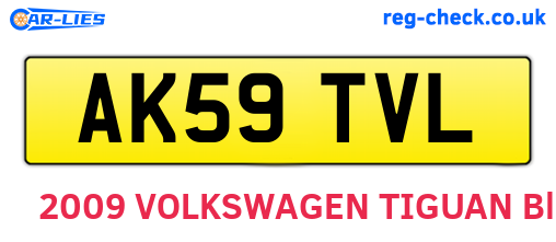 AK59TVL are the vehicle registration plates.