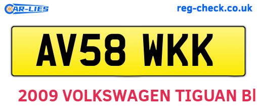 AV58WKK are the vehicle registration plates.