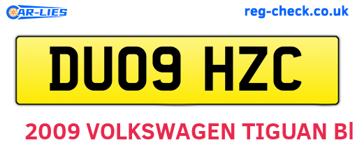 DU09HZC are the vehicle registration plates.