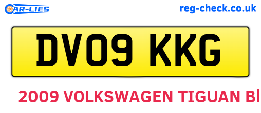 DV09KKG are the vehicle registration plates.