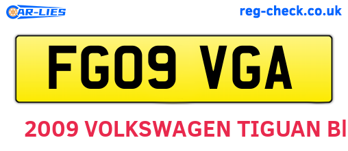 FG09VGA are the vehicle registration plates.