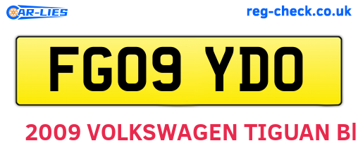 FG09YDO are the vehicle registration plates.