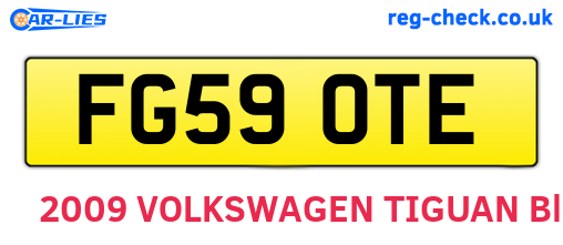 FG59OTE are the vehicle registration plates.