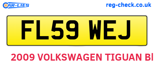 FL59WEJ are the vehicle registration plates.
