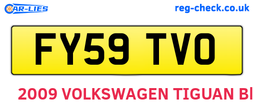 FY59TVO are the vehicle registration plates.