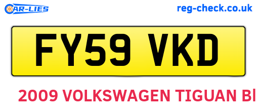 FY59VKD are the vehicle registration plates.