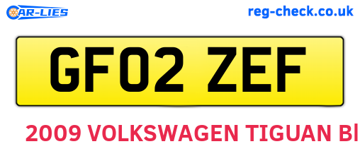 GF02ZEF are the vehicle registration plates.