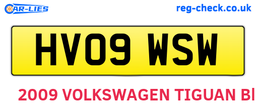 HV09WSW are the vehicle registration plates.