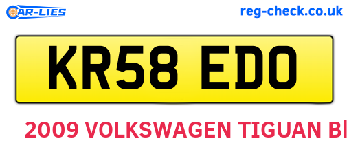 KR58EDO are the vehicle registration plates.