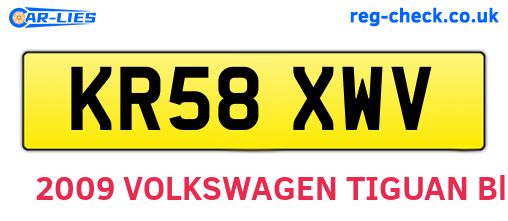KR58XWV are the vehicle registration plates.