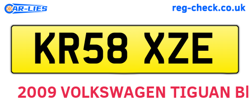KR58XZE are the vehicle registration plates.