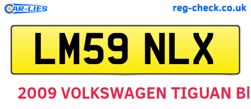 LM59NLX are the vehicle registration plates.