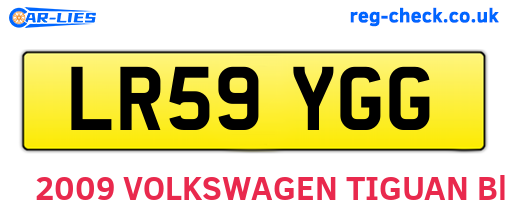 LR59YGG are the vehicle registration plates.