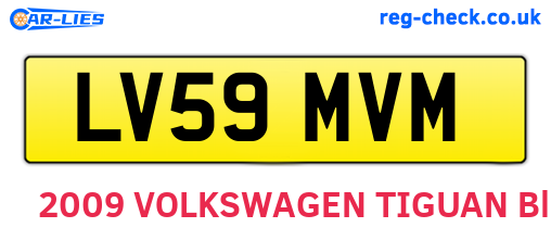 LV59MVM are the vehicle registration plates.