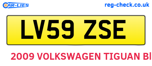LV59ZSE are the vehicle registration plates.