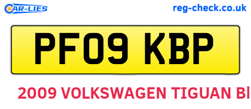 PF09KBP are the vehicle registration plates.