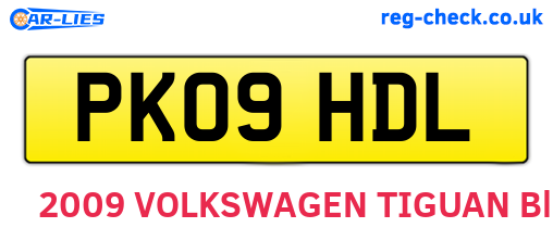 PK09HDL are the vehicle registration plates.