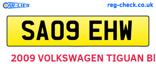 SA09EHW are the vehicle registration plates.