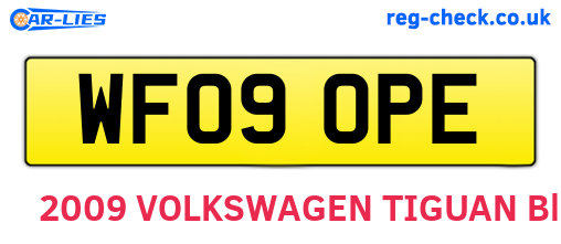 WF09OPE are the vehicle registration plates.