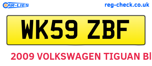 WK59ZBF are the vehicle registration plates.