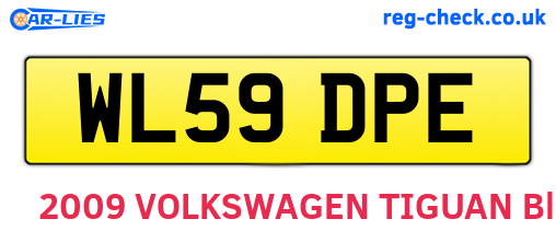 WL59DPE are the vehicle registration plates.