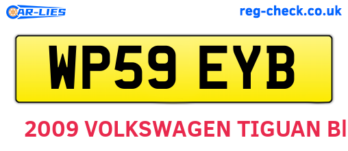 WP59EYB are the vehicle registration plates.