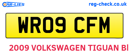 WR09CFM are the vehicle registration plates.