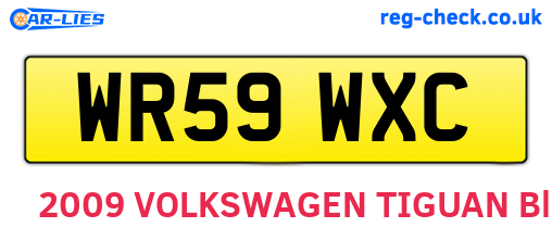 WR59WXC are the vehicle registration plates.