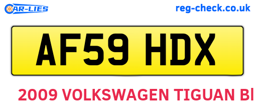 AF59HDX are the vehicle registration plates.