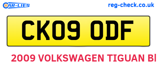 CK09ODF are the vehicle registration plates.
