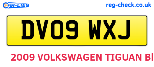 DV09WXJ are the vehicle registration plates.