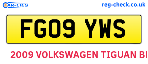 FG09YWS are the vehicle registration plates.