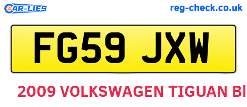 FG59JXW are the vehicle registration plates.