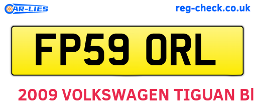 FP59ORL are the vehicle registration plates.
