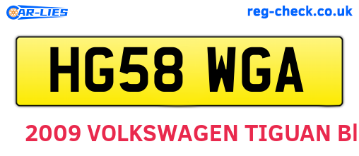 HG58WGA are the vehicle registration plates.