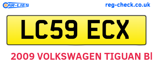 LC59ECX are the vehicle registration plates.