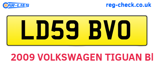 LD59BVO are the vehicle registration plates.