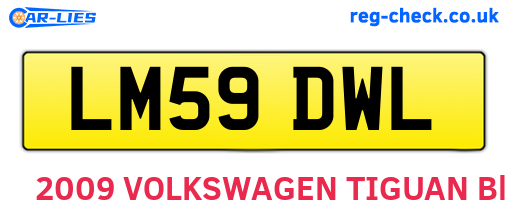 LM59DWL are the vehicle registration plates.