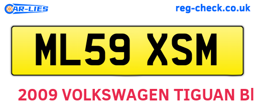 ML59XSM are the vehicle registration plates.