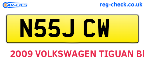N55JCW are the vehicle registration plates.