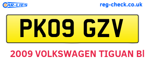 PK09GZV are the vehicle registration plates.