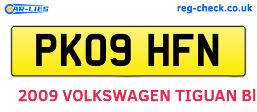 PK09HFN are the vehicle registration plates.