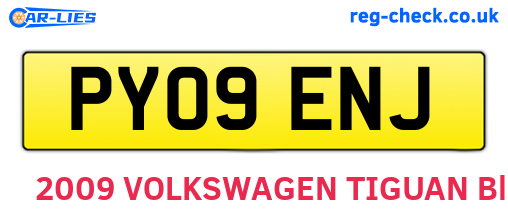 PY09ENJ are the vehicle registration plates.