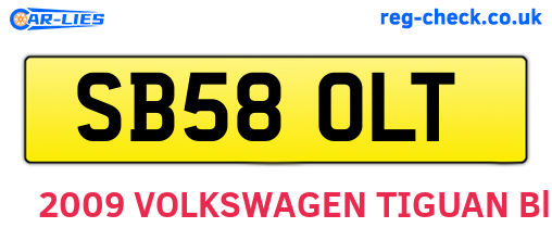SB58OLT are the vehicle registration plates.