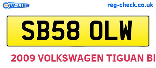 SB58OLW are the vehicle registration plates.
